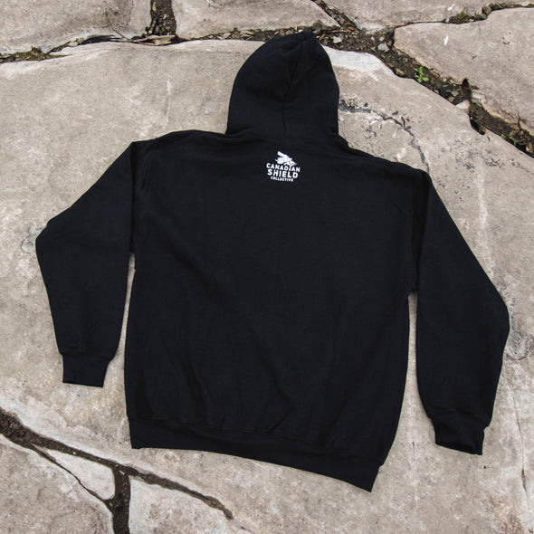 BORN ON THE SHIELD - UNISEX HOODIE - WHITE SNOWSHOE MAPLE LEAF (multiple colours)