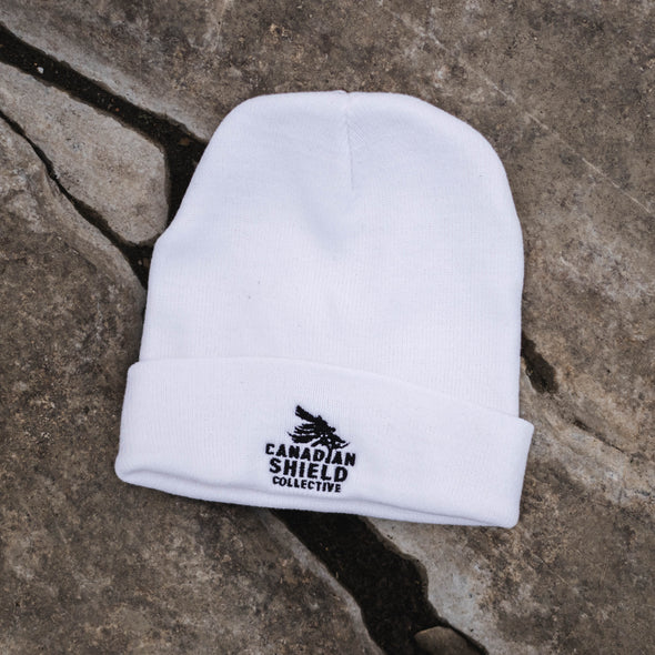 CANADIAN SHIELD COLLECTIVE - CUFFED TOQUE  (Unisex - red, grey, white)