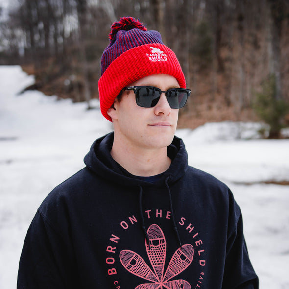 CANADIAN SHIELD COLLECTIVE - POM-POM TOQUE (red & navy, red & blue)