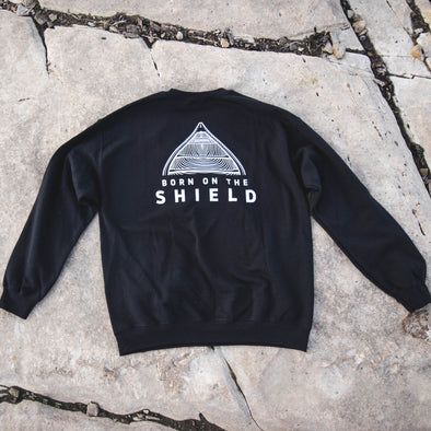 BORN ON THE SHIELD UNISEX SWEATSHIRT  CANOE  - (Logo on the back, multiple colours)