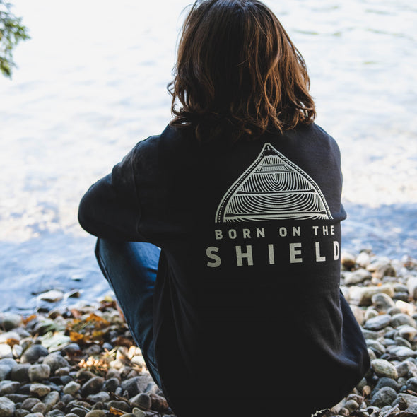 BORN ON THE SHIELD UNISEX SWEATSHIRT  CANOE  - (Logo on the back, multiple colours)