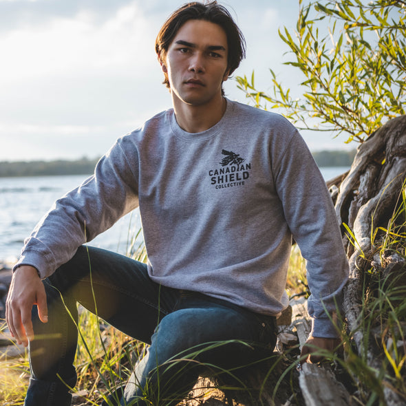 BORN ON THE SHIELD  UNISEX SWEATSHIRT  PADDLE MAPLE LEAF (Logo on back, multiple colours) *CUSTOMIZABLE*