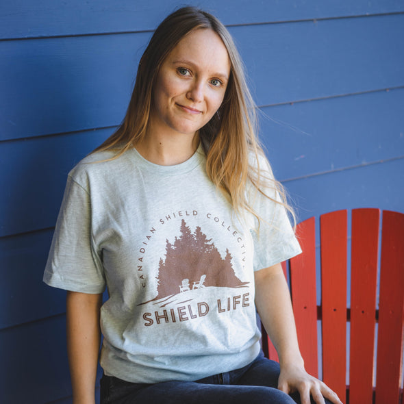 SHIELD LIFE - MUSKOKA CHAIRS Brown Logo (Unisex tee - multiple colours)