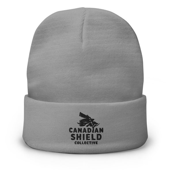 CANADIAN SHIELD COLLECTIVE - CUFFED TOQUE  (Unisex - red, grey, white)