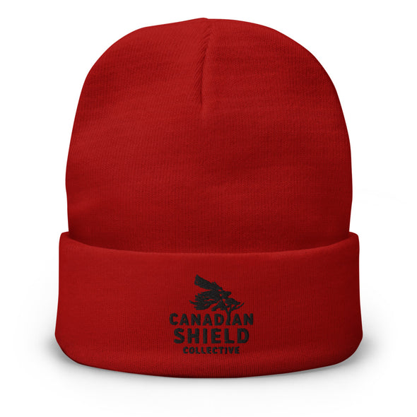 CANADIAN SHIELD COLLECTIVE - CUFFED TOQUE  (Unisex - red, grey, white)