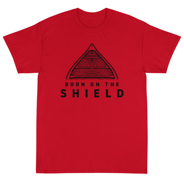 BORN ON THE SHIELD - CANOE (Unisex cotton tee - red, grey, white)