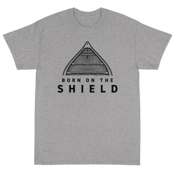 BORN ON THE SHIELD - CANOE (Unisex cotton tee - red, grey, white)