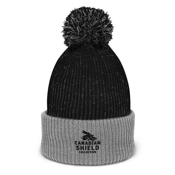 CANADIAN SHIELD COLLECTIVE - POM-POM TOQUE (black & grey)