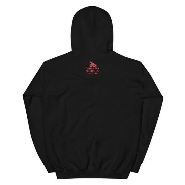 BORN ON THE SHIELD - UNISEX HOODIE - RED SNOWSHOE MAPLE LEAF (multiple colours)