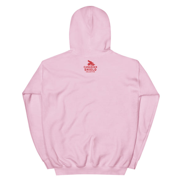 BORN ON THE SHIELD - UNISEX HOODIE - RED SNOWSHOE MAPLE LEAF (multiple colours)