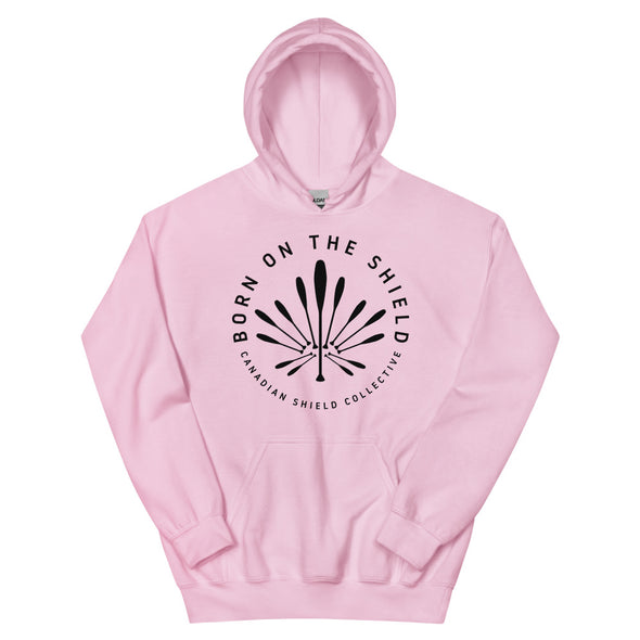 BORN ON THE SHIELD - UNISEX HOODIE - PADDLE MAPLE LEAF LOGO (multiple colours)