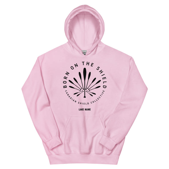 BORN ON THE SHIELD - UNISEX HOODIE - PADDLE MAPLE LEAF LOGO (multiple colours) *CUSTOMIZABLE*