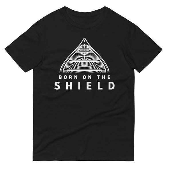 BORN ON THE SHIELD - CANOE (unisex cotton tee - navy, grey, black)