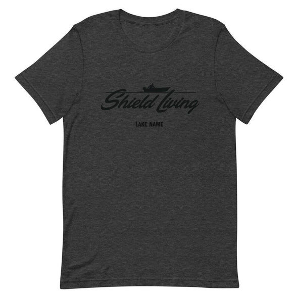 SHIELD LIVING - MOTOR BOAT BLACK (Unisex tee - multiple colours)   *CUSTOMIZABLE*