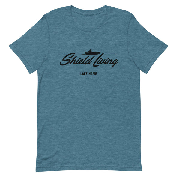 SHIELD LIVING - MOTOR BOAT BLACK (Unisex tee - multiple colours)   *CUSTOMIZABLE*