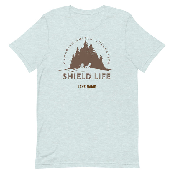 SHIELD LIFE  - MUSKOKA CHAIRS Brown logo (Unisex tee - multiple colours)  *CUSTOMIZABLE*