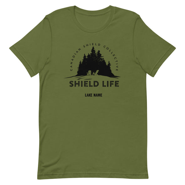 SHIELD LIFE - MUSKOKA CHAIRS Black Logo (Unisex tee - multiple colours) *CUSTOMIZABLE*