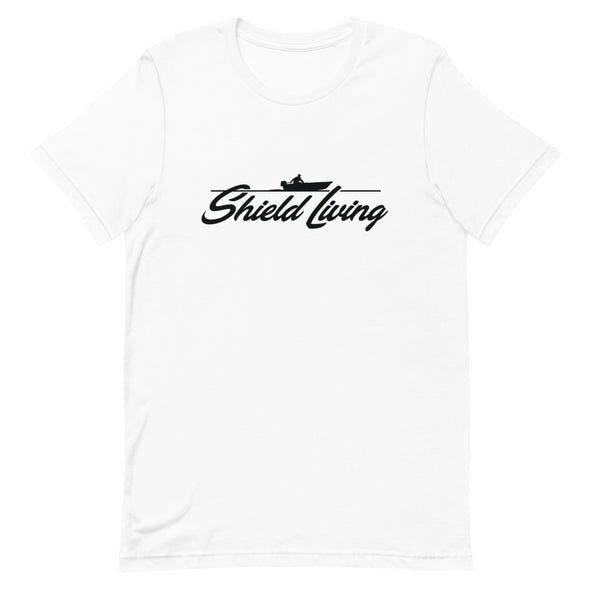 SHIELD LIVING - MOTOR BOAT (Unisex tee - multiple colours)