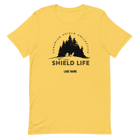 SHIELD LIFE - MUSKOKA CHAIRS Black Logo (Unisex tee - multiple colours) *CUSTOMIZABLE*