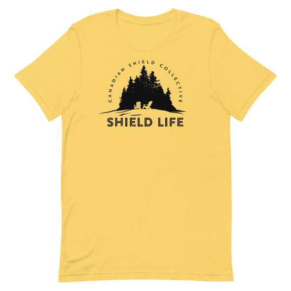 SHIELD LIFE - MUSKOKA CHAIRS Black Logo (Unisex tee - multiple colours)